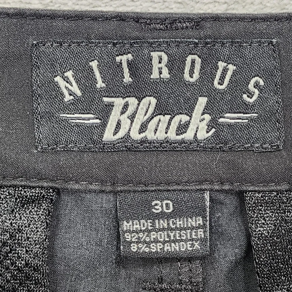 Nitrous‎ Black Shorts Mens 30 Black Stretch Chino Microfiber Zip Pocket Casual